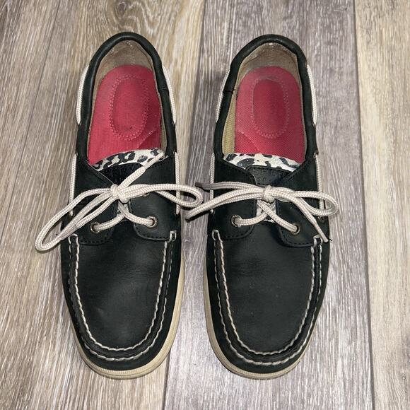 Sperry Leopard Black Boat Slip On Loafer Shoes Women's US Size 7.5M 9775909 - Picture 4 of 10